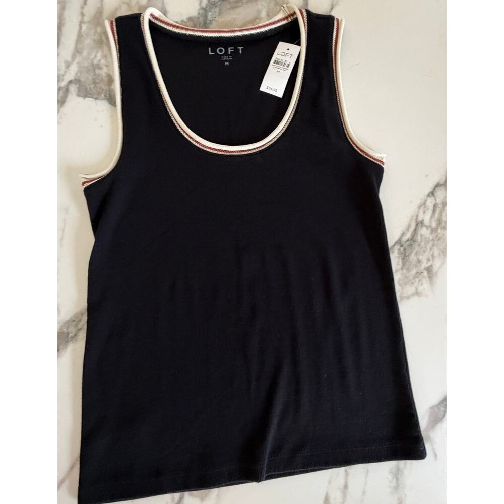 Loft NEW Cotton Blend Black Tank Top, MED